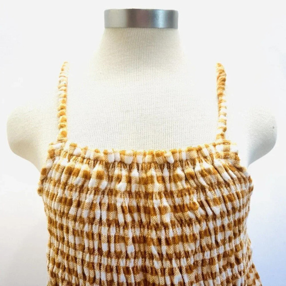 NWT SO Juniors Pullover Terry Cloth Smocked Peplum Plaid Shirred Tank Size XL - Picture 2 of 11